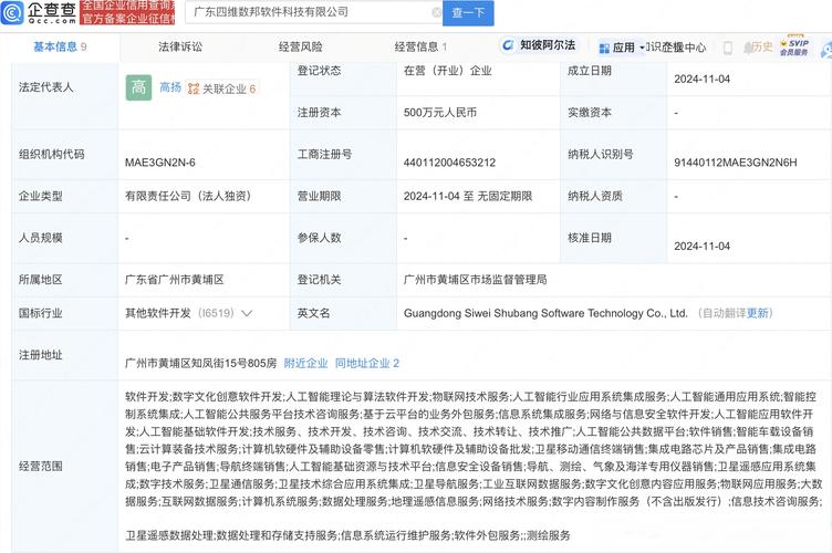为高扬,注册资本500万元,业务涵盖人工智能软件开发,物联网